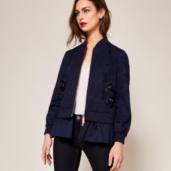 🍒NWT🍒 TED BAKER WILLOWH BOMBER JACKET - Picture 4 of 10